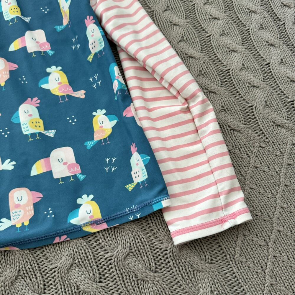 RuffleButts Bird & Stripes Rash Guard ~ 8 - Picture 7 of 8